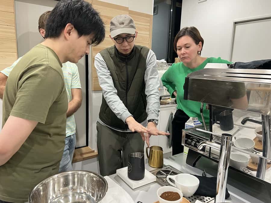 Discover Coffee Experience Latte Art Workshop at Tokyo - Learning silky milk texture before making patterns
