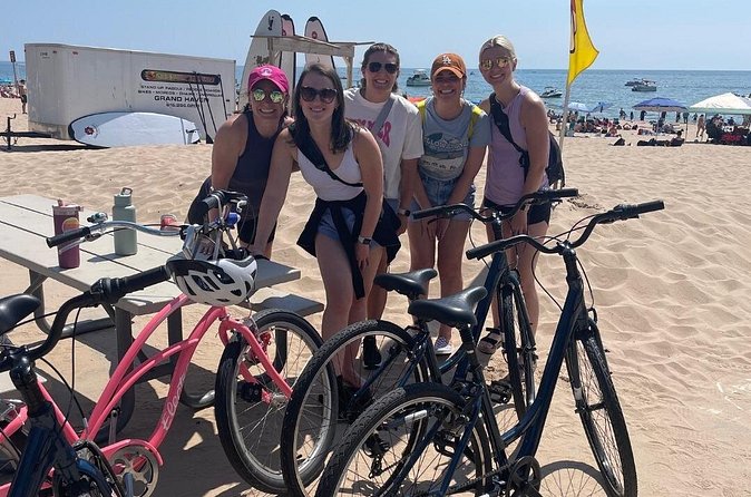 Grand Haven Morning Guided Bike & Coffee Tour - 3 Hours - The train depot and boardwalk add a final town view