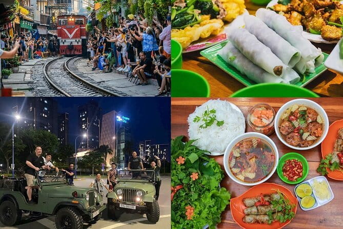 Hanoi Jeep Night Street Foodie Tour, Train Street and Egg Coffee - Bun cha beside the Hanoi Opera House