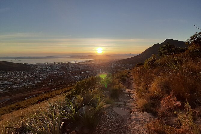 Hiking Lion's Head for sunrise, coffee & hotel Pick-up & Drop off - The first 30 minutes: headlamps and city lights