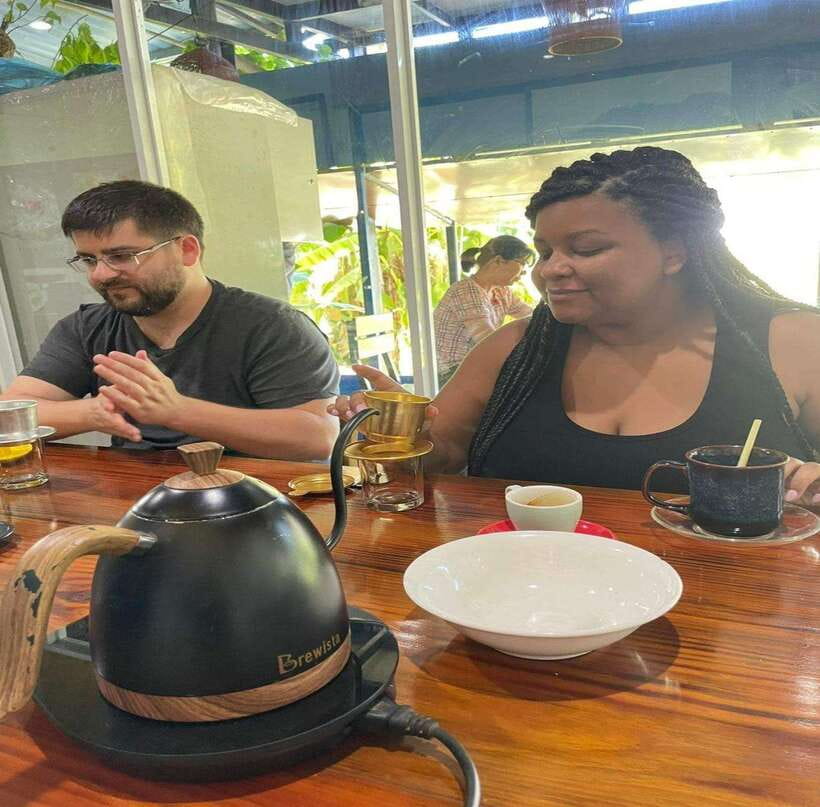 Hoi An: Hands-on Vietnamese Coffee Making Class with Long - Tasting the result in a relaxed roastery