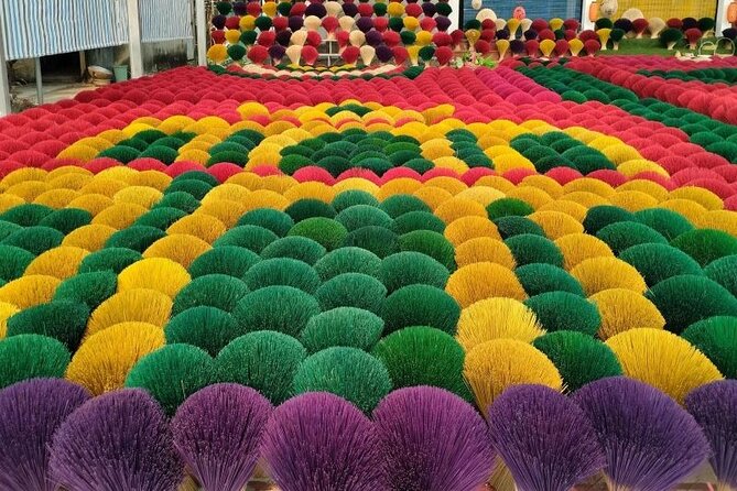 Private Tour Incense Village, Hat village & Train Street Coffee - Quảng Phú Cầu: incense, color, and working hands