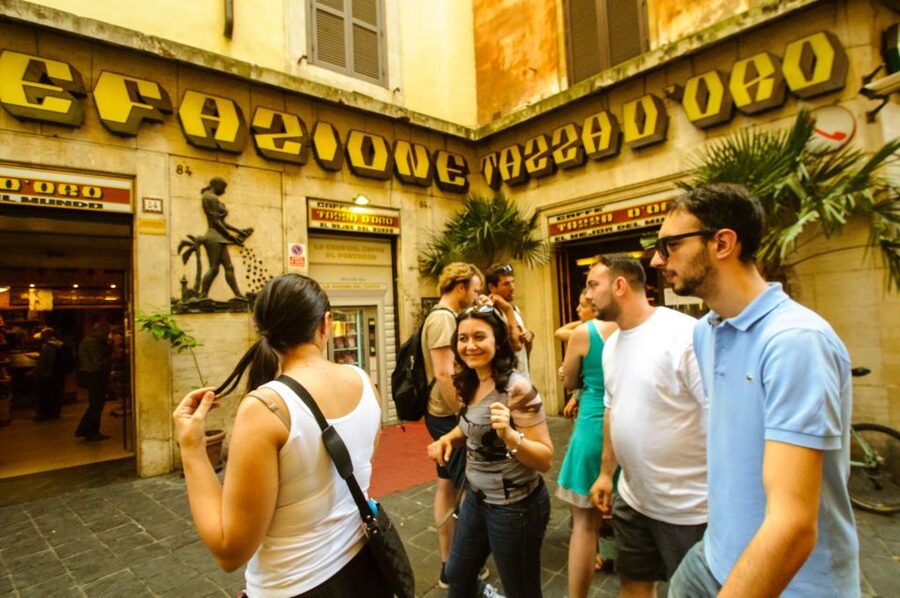 Rome: Espresso, Gelato and Tiramisù Tasting Tour - The local café and the first taste